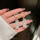 Girls Bridal Jewelry Drop Earrings Square Crystal Earrings Luxury Earrings