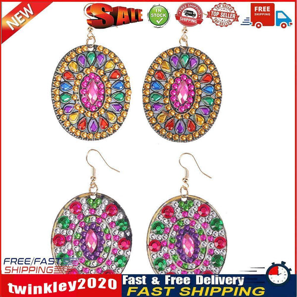 DIY Diamond Painting Mandala Patterns Stud Earrings for Women (RZ003) Newly
