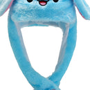 LED Glowing Cartoon Rabbit Hat Beanie Winter Plush Moving Bunny Ear Earflap