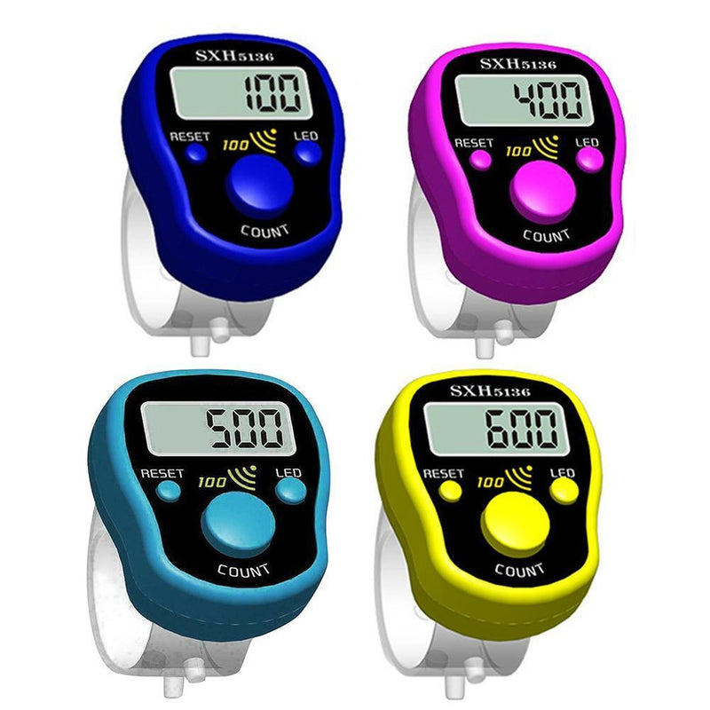 Mini Stitch Marker Row Finger Counter LCD Digital Hand Tally Tools (Purple)