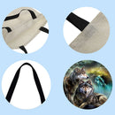 Wolfs Printed Shoulder Shopping Bag Casual Large Tote Handbag (40*40cm)