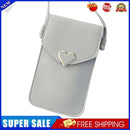 Leather Shoulder Messenger Bag Women Touch Screen Phone Pouch (Light Grey)