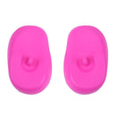 1 Pair Salon Hair Dye Silicone Ear Cover Barber Anti Staining(Rose red) Newly