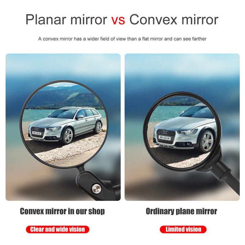 Foldable Bicycle Handlebar Convex Reflector Road Bike Adjustable Rearview Mirror