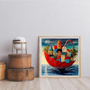Frameless Oil Paint By Numbers Wall Art Posters Umbrella House Craft Gift Kit