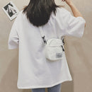 Fashion Women Canvas Patchwork Crossbody Bag Casual Mini Handbags (White)