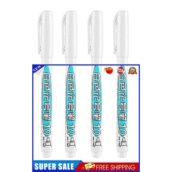 #A White Paint Pens 4 Pack 1/2mm Tip for Wood Rock Plastic Leather Glass Stone