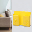 Wall Mounted Storage Box Mobile Phone Plug Remote Control Holder (Yellow) Newly