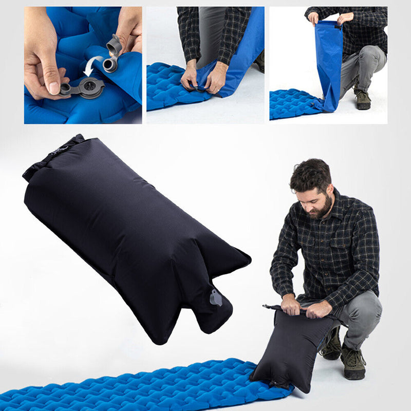 Outdoor Inflatable Mattress Bag Ultralight Camping Air Pouch (Dark Blue) Newly