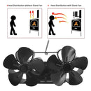 10Blade Dual Head Heat Powered Stove Fan Mini Fireplace Furnace Air Blower~