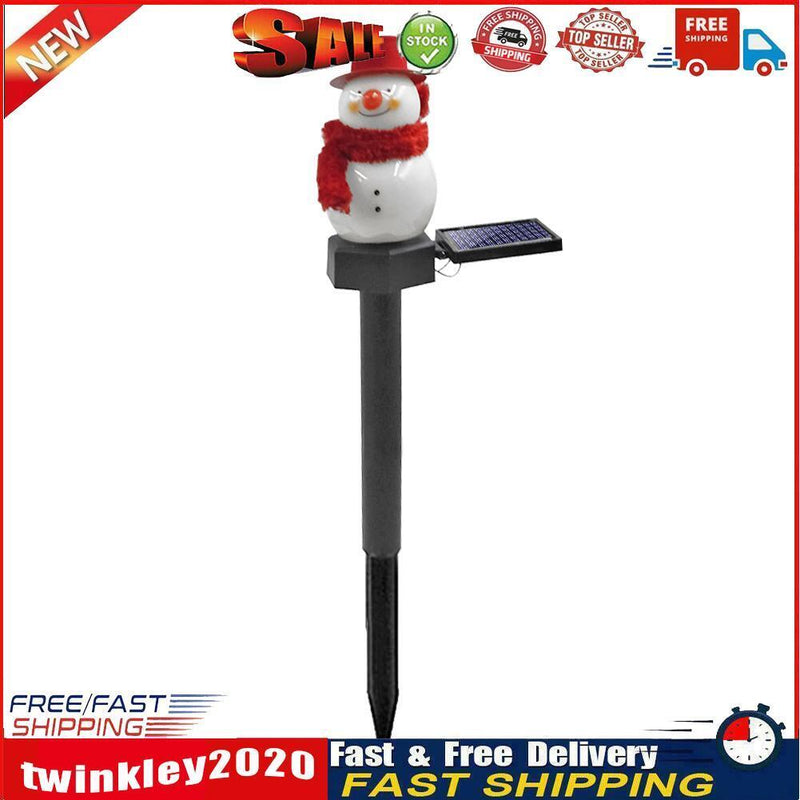 Christmas Solar Snowman Ground Lamp Garden Lawn Light Outdoor Lighting (B) Newly