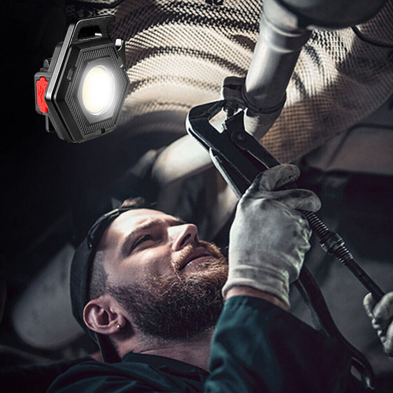 Rechargeable COB LED Keychains Flashlight with Hook 500lm Waterproof Work Lam