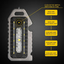 Pocket Clip Flashlight Keychains Outdoor Camping Cycling LED Work Light (A)