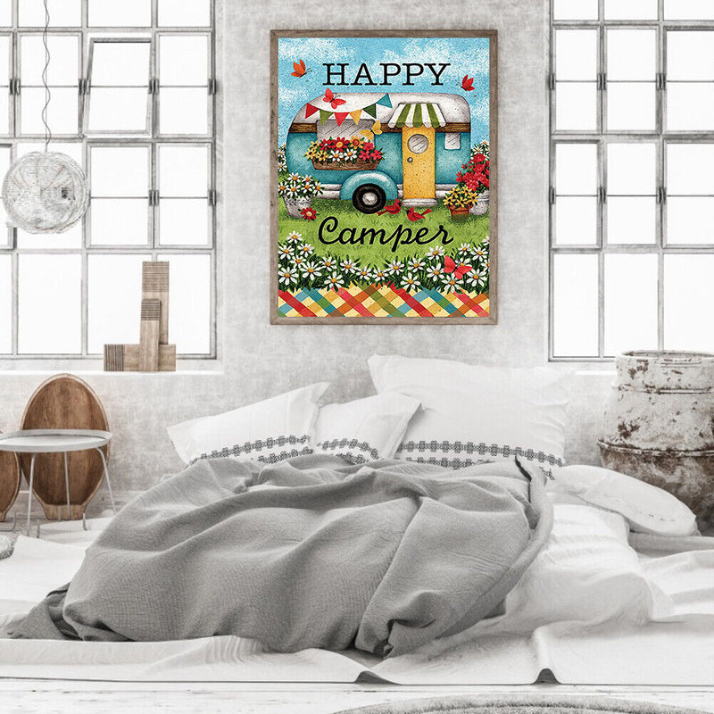 DIY Paint By Number Kit Frameless Camper Abstract Handpainted Canvas Wall D