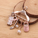 Cute Women Jewelry Badges Pendants Pins Enamel Brooch Pink Hanger Brooches