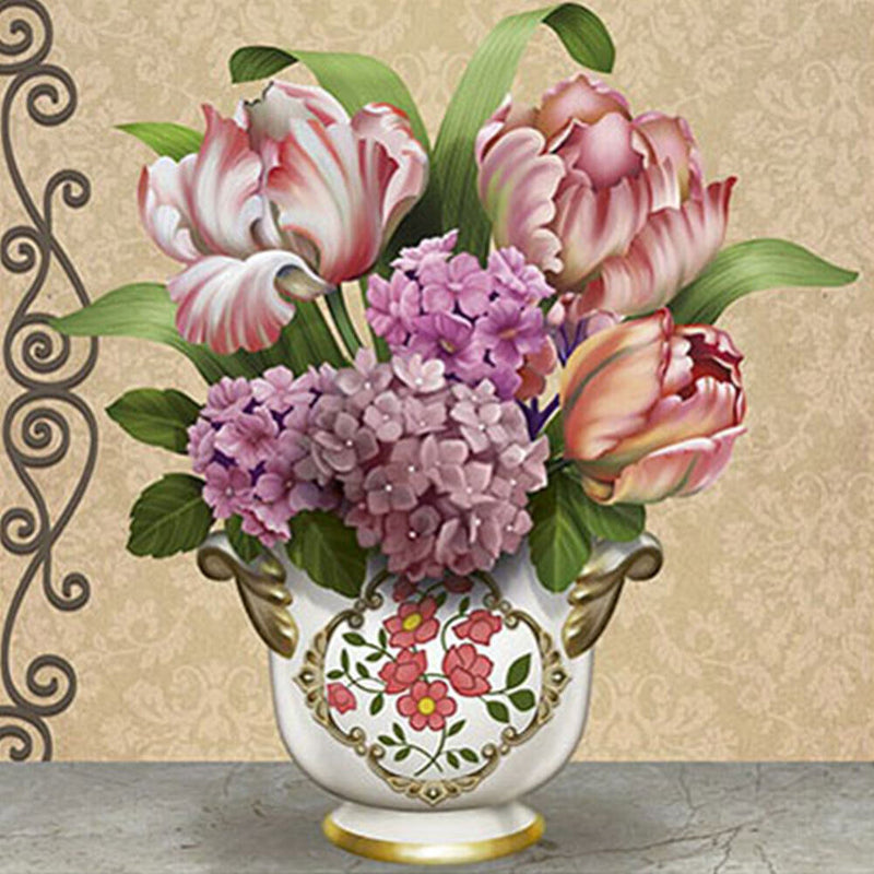 #A 5D DIY Diamond Drawing Flowers Series Full Round Drill Art Picture of Rhinest