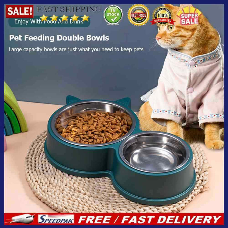 2 in 1 Drinker for Cats Food Storage Drinking Water Bowl Pet Supplies anti Slip