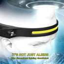 COB LED Headlamp USB Rechargeable Headlight Torch Work Light Bar Head Band Lamp