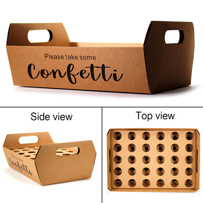 Confetti Cone Holder Box - Stand Tray Box Total of 30 Holes for 30 Confetti