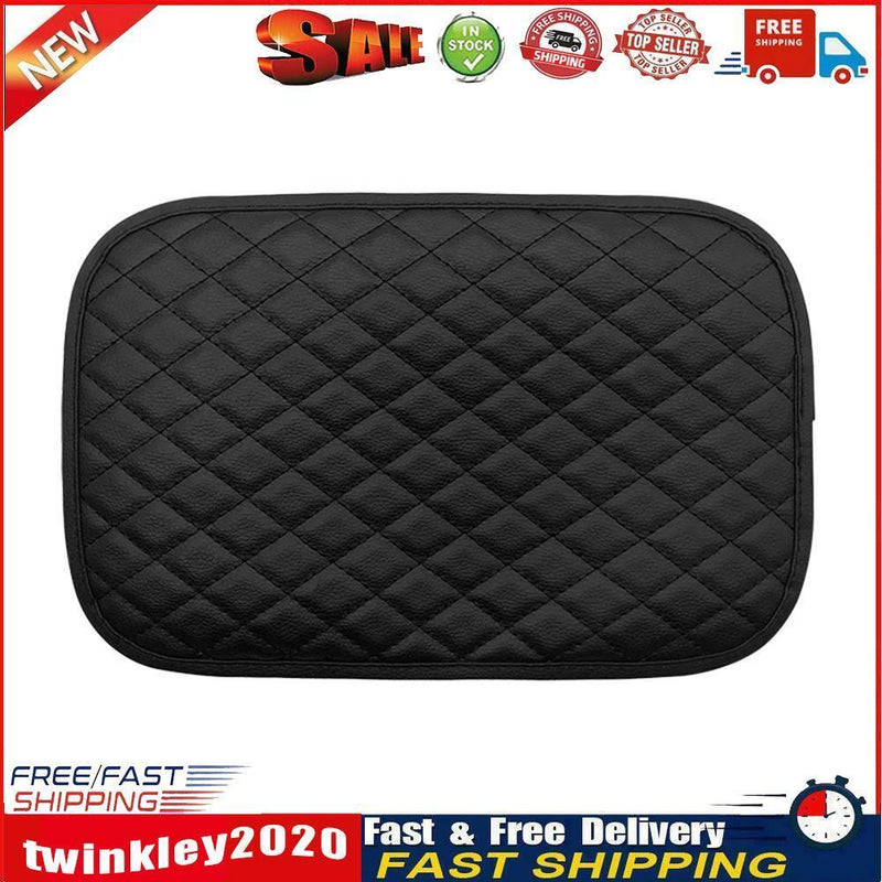 Car Armrests Storage Box Cover Pad Mat Anti-slip with Back Elastic Strap Newly
