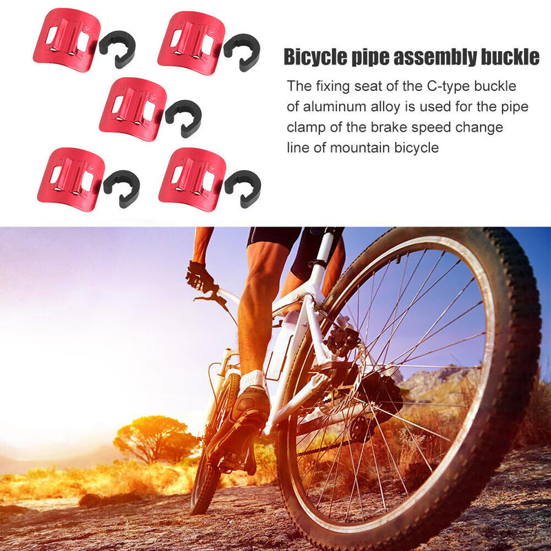 5pcs Bicycle C Shape Clips MTB Bike Brake Line Derailleur Cable Tube Fixed Ba