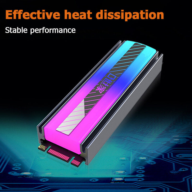 M.2 SSD Cooler Heatsink 5V 3Pin ARGB 2280 Solid State Hard Disk Radiator Newly