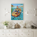 5D DIY Full Drill Diamond Painting Fishing Man Cross Stitch Embroidery Mosaic