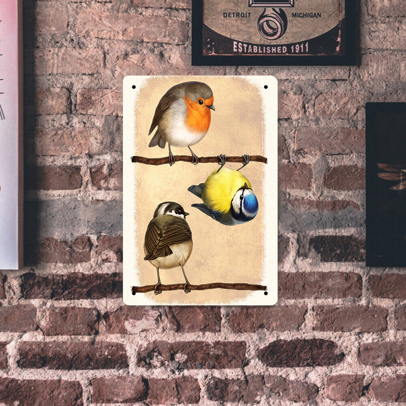 Branch Birds Metal Plate Tin Sign Plate for Bar Pub Club Cafe Craft Accessories