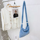 Fashion Women Plush Cherry Print Shoulder Messenger Bag Winter Handbags (D)