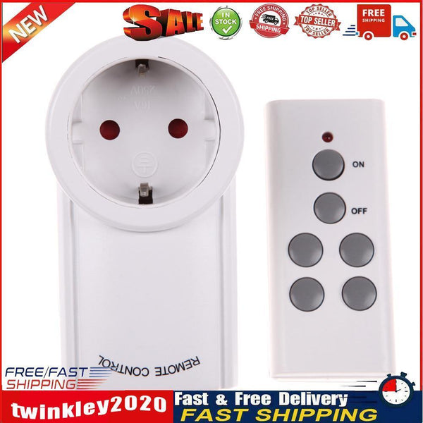 EU 1 Pack Wireless Remote Control Outlet Light Switch Plug Socket  Newly