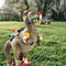 Dinosaur Eating Gnomes Garden Statue Outdoor Art Sculpture for Patio (S) Newly