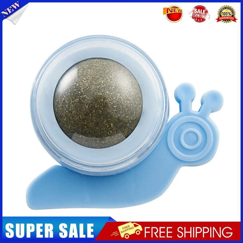 Cat Catnip Rotating Ball Cleaning Teeth Molar Interactive Pet Toys (Blue)