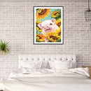 Sunflower Pig Oil Paint By Numbers Hand Painted Wall Art Craft Home Decorat