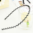Men Women Black Fashion Sports Hoop Hairband Metal Wavy Headband
