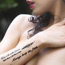 Waterproof Temporary Tattoos Sexy Romantic Tattoo Stickers  Letters Feather`