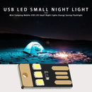 Camping Mobile USB LED Small Night Lights Energy Saving Flashlight (Black)
