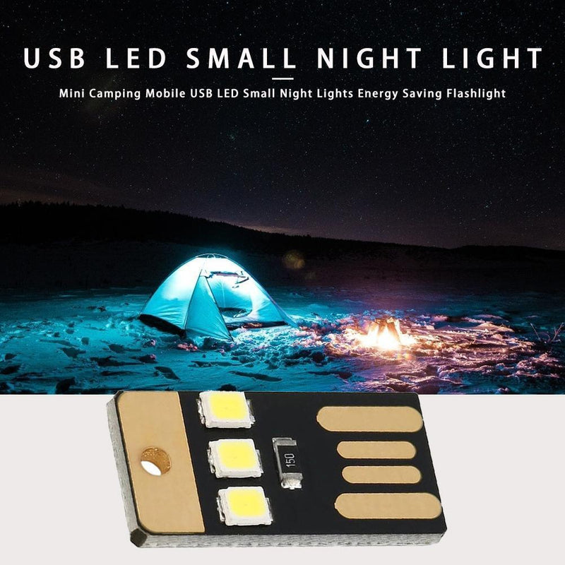 Camping Mobile USB LED Small Night Lights Energy Saving Flashlight (Black)