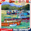 DIY Oil Paint by Numbers Ship Pattern Coded Hand Painted Acrylic Drawing