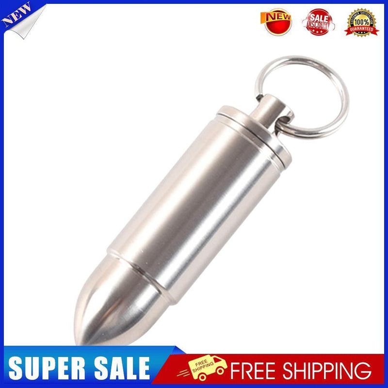 Portable Titanium Drug Holder Case Waterproof Tablet Box with Keychain (M)