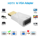 HD 1080P HDMI-Compatible to VGA Adapter VGA Output Laptop Converter (White)