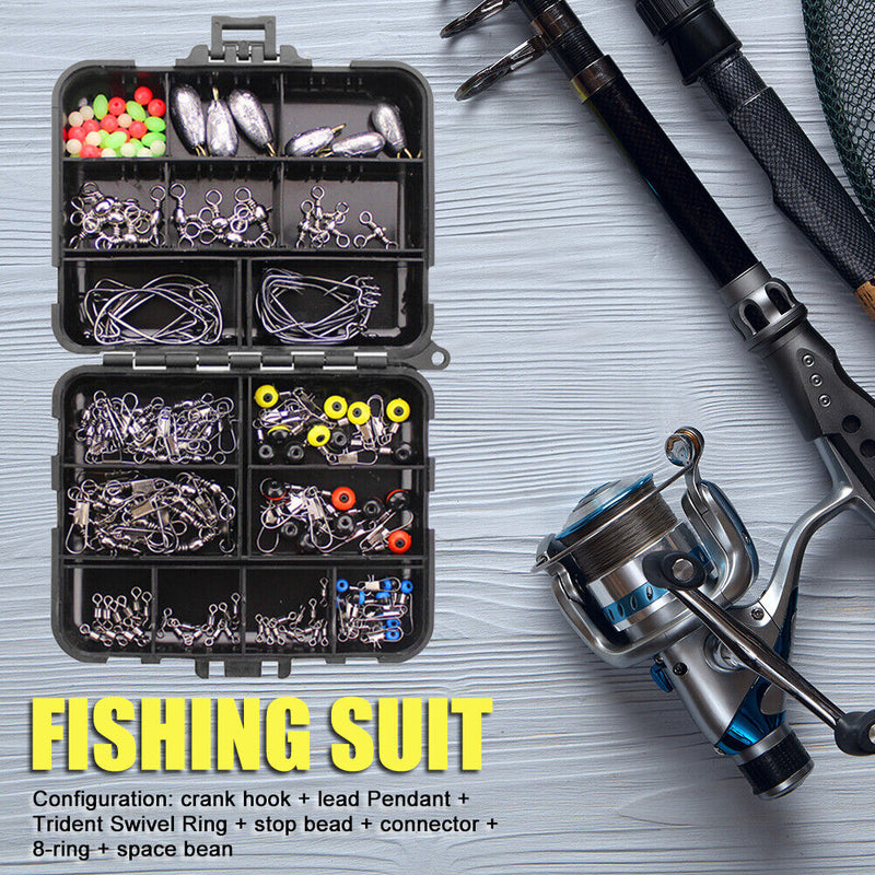 160pcs/Set Fishing Tackles Set Carp Fishing Jig Hooks Connector Space Beans Kit