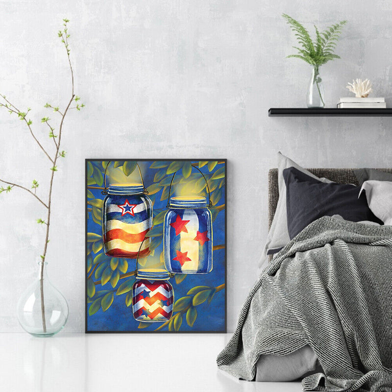 HandPainted Oil Paint Kill Time Picture Colouring Artcraft Firefly Glass Bottle
