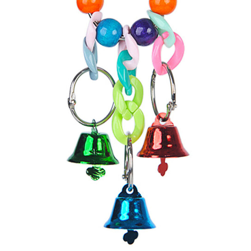 Small Parrot Bell Colorful Handmade Pet Jewelry Hanging Cage Bell Swing (D)