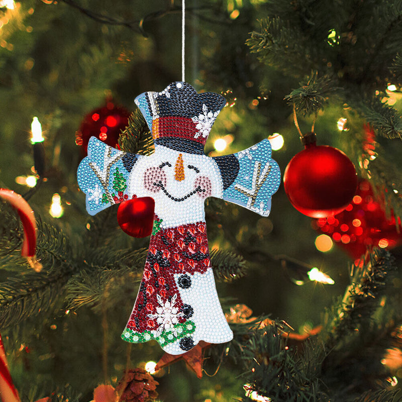 Creative Cross Christmas Home Decoration Pendant Single-Sided Point Drill (2)