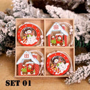 12Pcs Christmas Snowflakes Wooden Pendants Xmas Tree Hanging Ornament Decoration