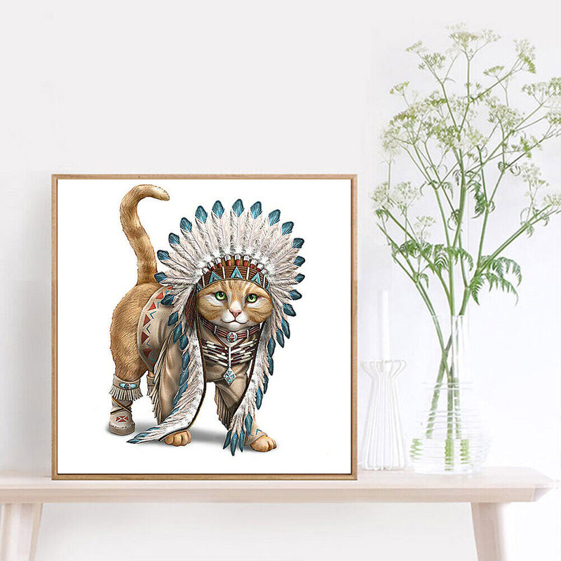 5D DIY Full Round Drill Diamond Rhinestone Cat Home Classroom Decor Art Craft