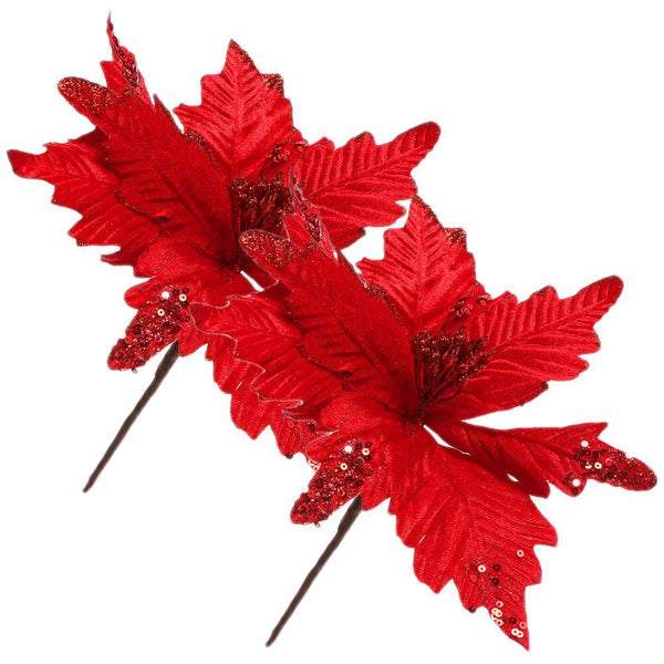 Wedding Favors Glitter Ornament Poinsettia Xmas Gift Christmas Tree Flowers