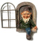 Yard Wall Art Garden Decoration Elf Gnome Window Dwarf Statue Tree Sculpture
