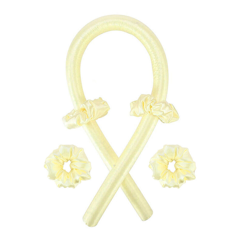 Heatless Curling Rod Foam Sponge Soft Hair Roller Styling Tools (Yellow) Newly