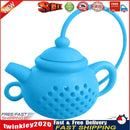 Teapot Shape Tea Bag Strainer Infuser Silicone Leaf Filter Diffuser (Blue) Newly